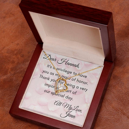 Customizable Maid of Honor Forever Love Necklace