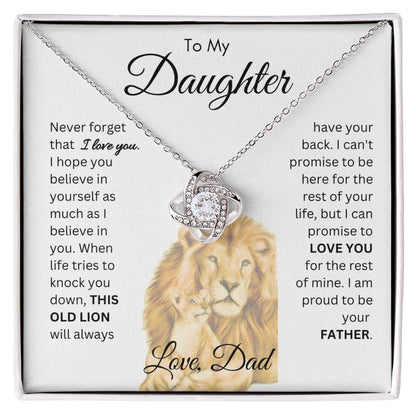 To My Daughter From This Old Lion Love Knot Necklace