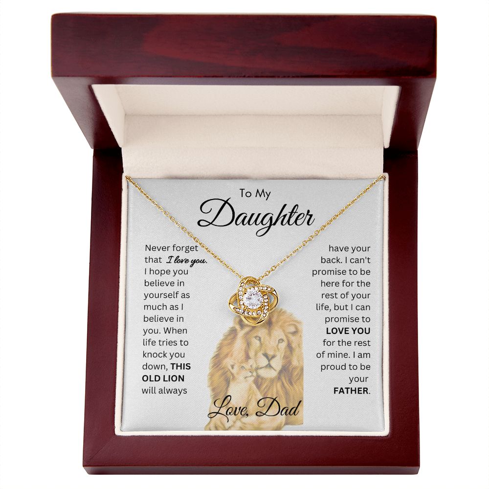 To My Daughter From This Old Lion Love Knot Necklace