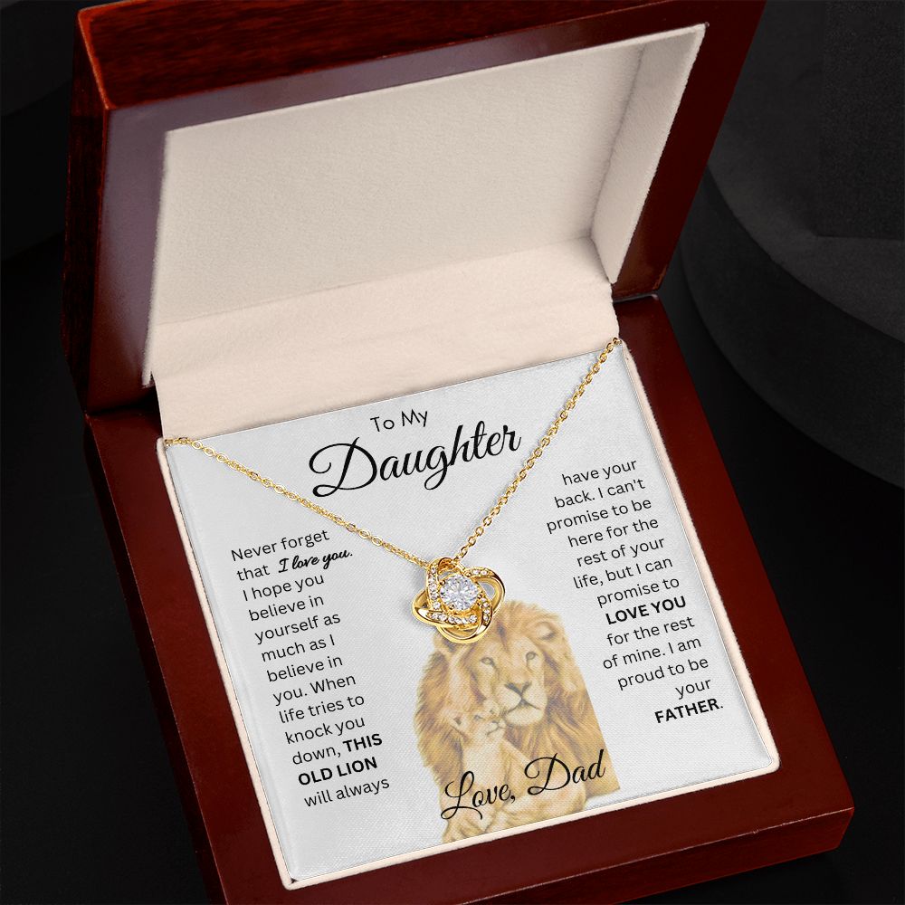 To My Daughter From This Old Lion Love Knot Necklace