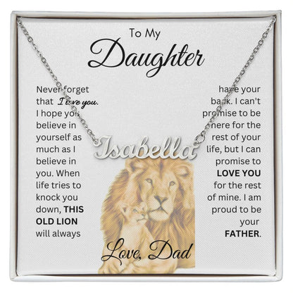 To My Daughter From This Old Lion Name Necklace