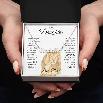 To My Daughter From This Old Lion Name Necklace