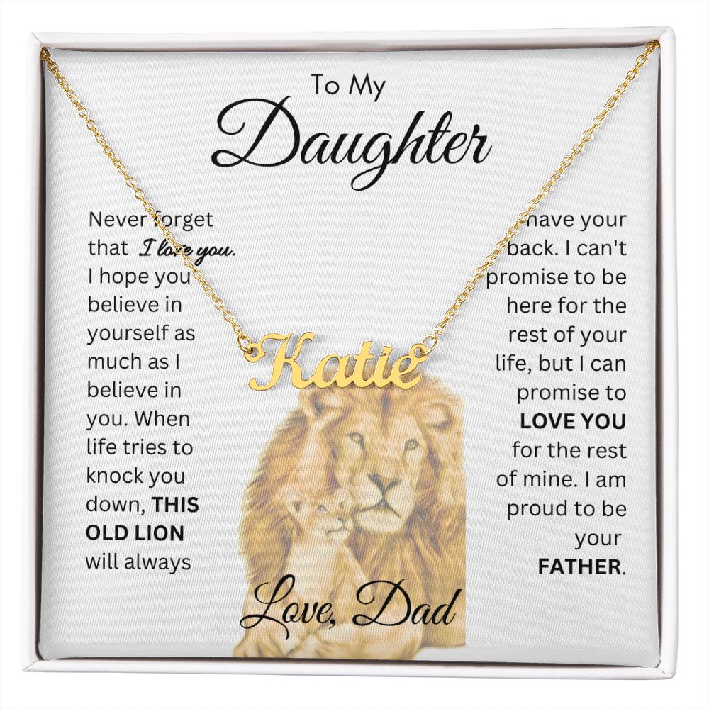 To My Daughter From This Old Lion Name Necklace