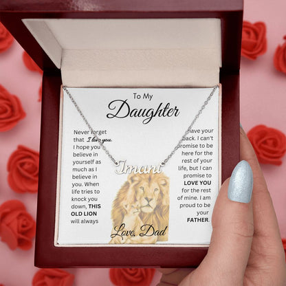 To My Daughter From This Old Lion Name Necklace