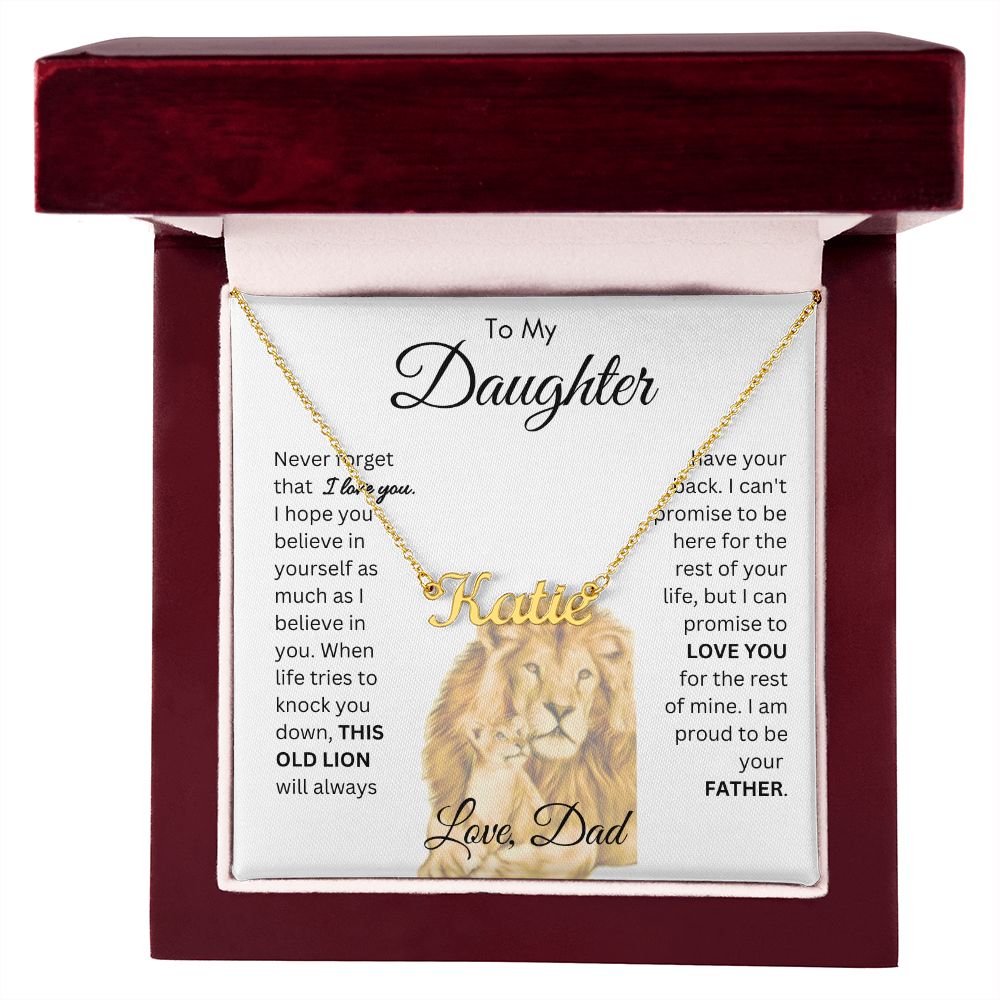 To My Daughter From This Old Lion Name Necklace