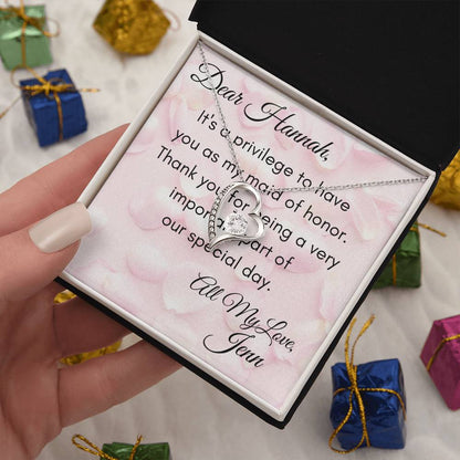 Customizable Maid of Honor Forever Love Necklace