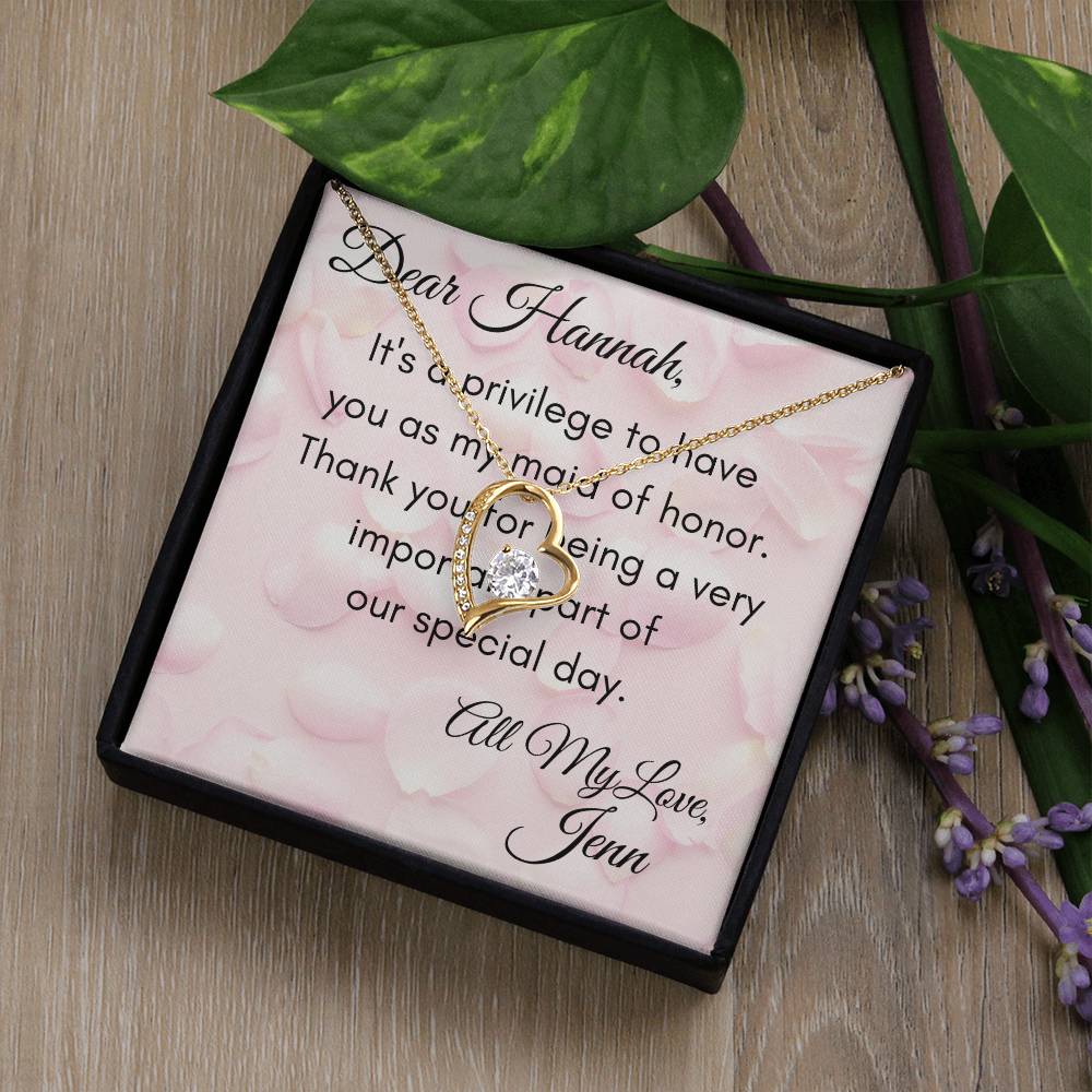 Customizable Maid of Honor Forever Love Necklace