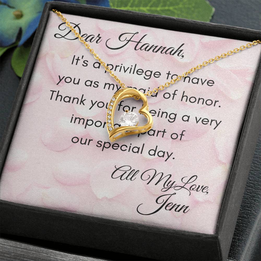 Customizable Maid of Honor Forever Love Necklace